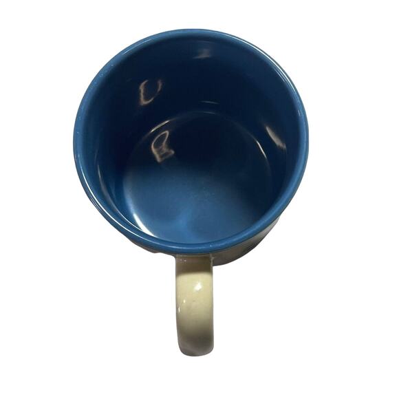 Two Blue Flower Floral Hearts Coffee Mug - Picture 5 of 5